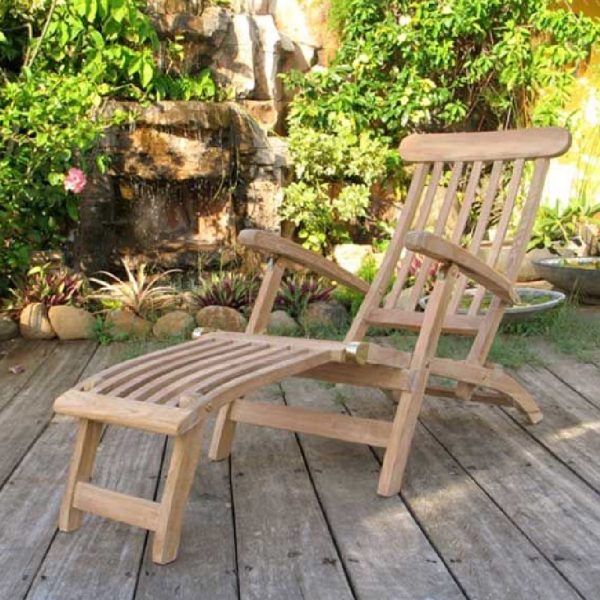 Sierra Wooden Sun Louger In Teak | Bed Sava