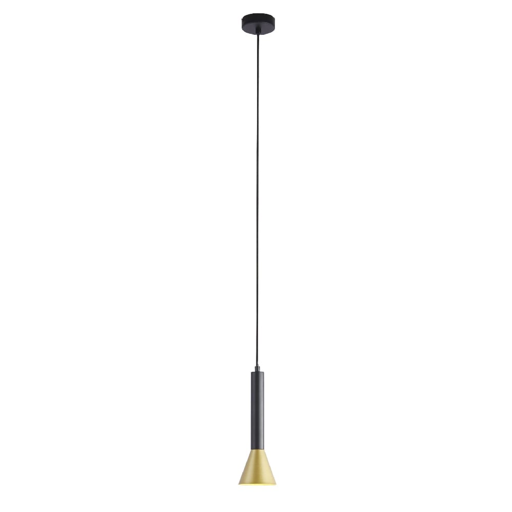 Signal Gold Shade Pendant Light In Black