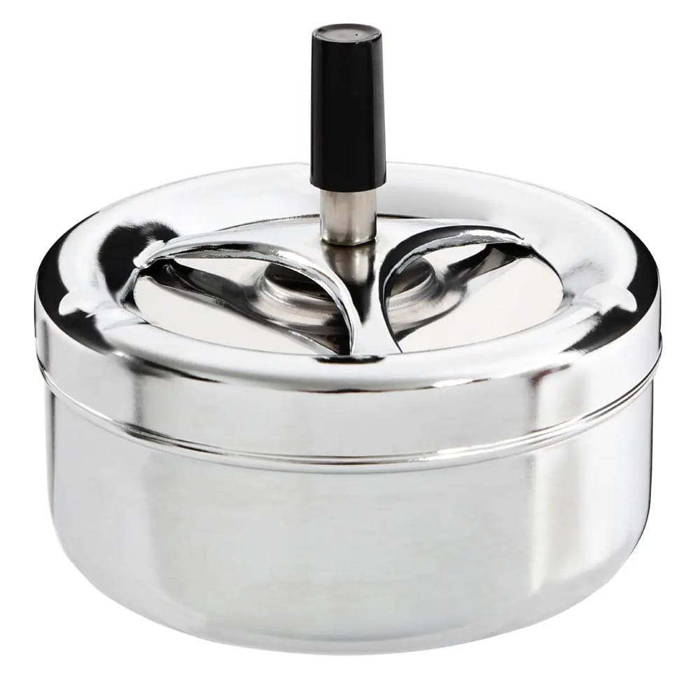 Sikeston Large Iron Spinning Ashtray In Chrome