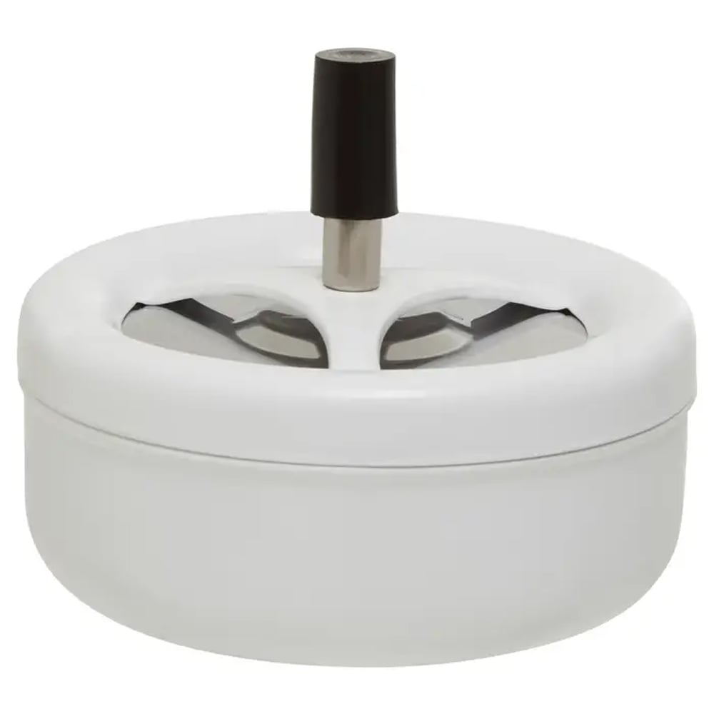 Sikeston Large Iron Spinning Ashtray In Matt White