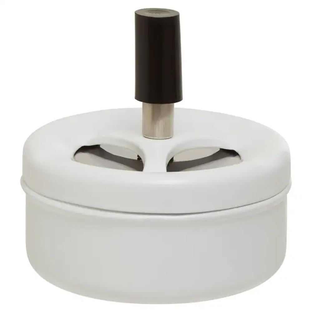 Sikeston Small Iron Spinning Ashtray In Matt White