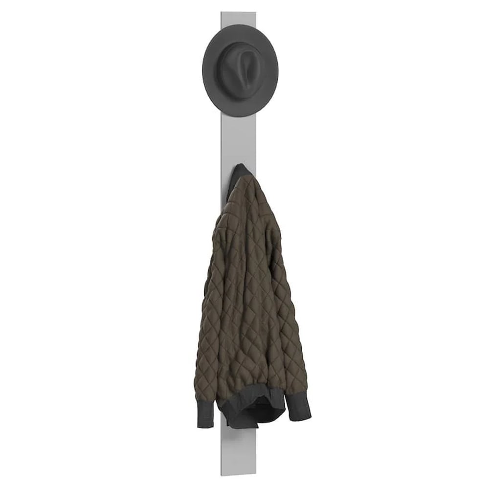 Silvis Vertical Wooden Hallway Coat Hanger In Grey
