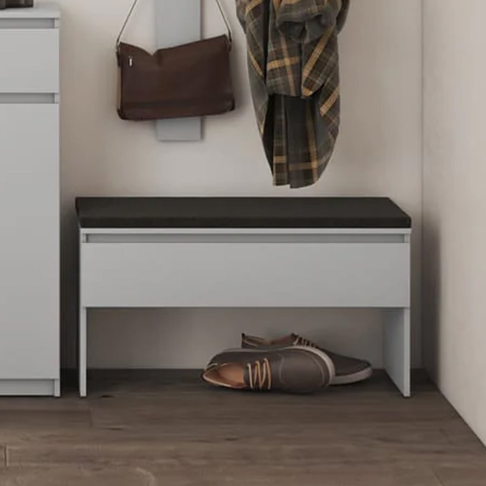 Silvis Wooden Hallway Seating Bench In Grey