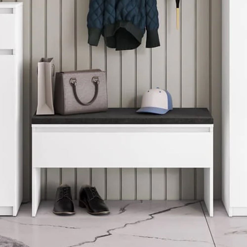 Silvis Wooden Hallway Seating Bench In White