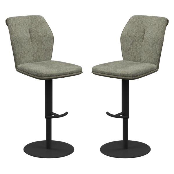 Simsbury Green Fabric Bar Chairs In Pair | Bed Sava