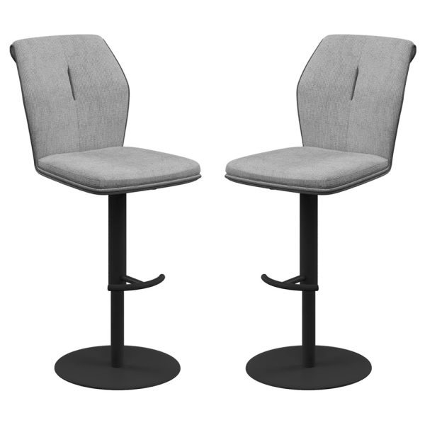 Simsbury Grey Fabric Bar Chairs In Pair | Bed Sava