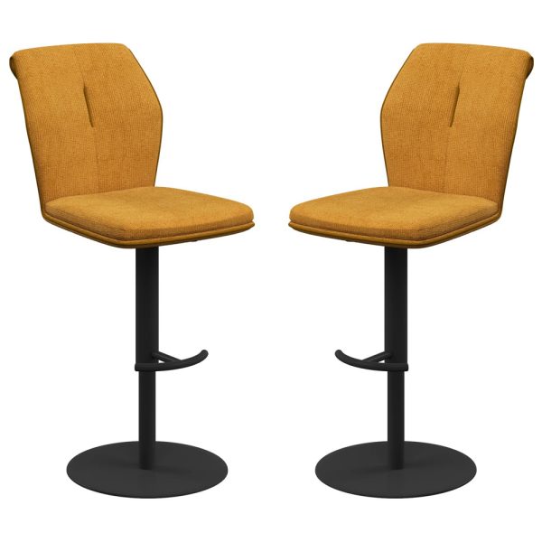 Simsbury Mustard Fabric Bar Chairs In Pair | Bed Sava