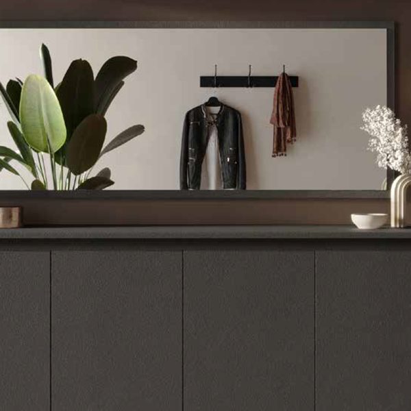 Skokie Bedroom Wall Mirror In Lava Wooden Frame | Bed Sava