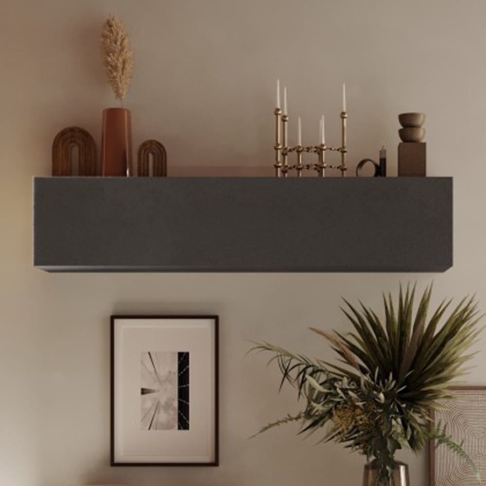Skokie Wooden Lift Up Flap Wall Shelf In Lava
