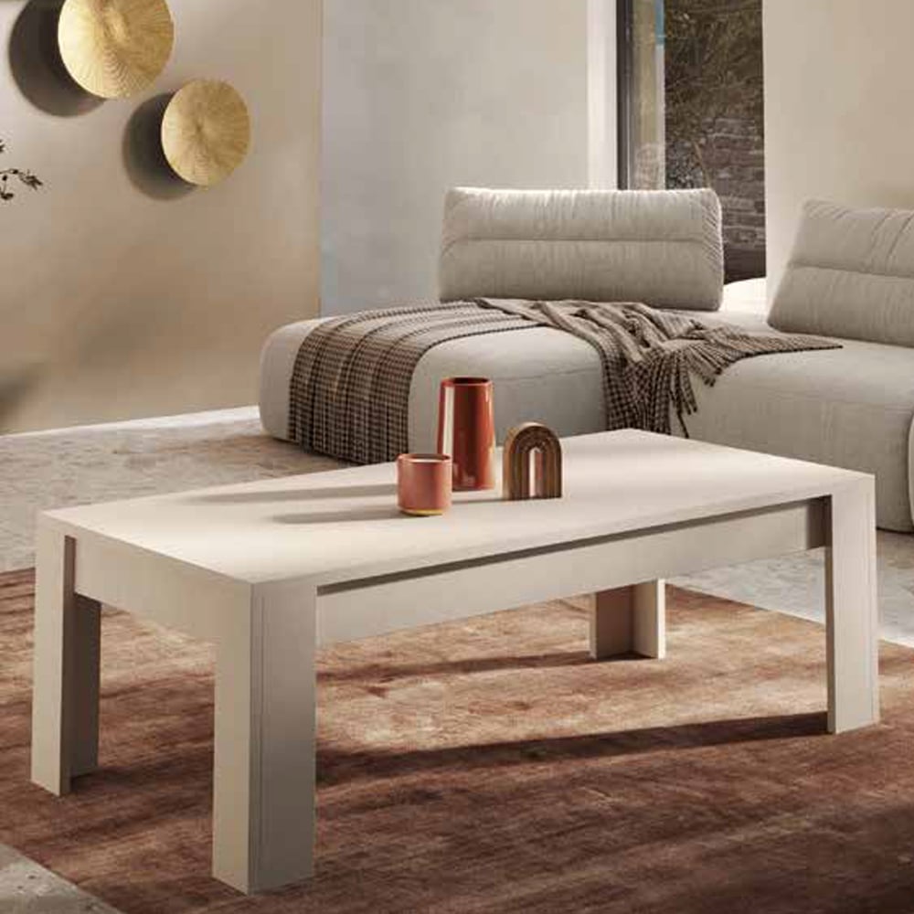 Skokie Wooden Rectangular Coffee Table In Cashmere