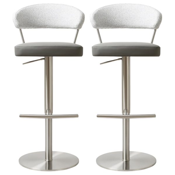 Sloan Grey Leather Fabric Bar Stools In Pair | Bed Sava