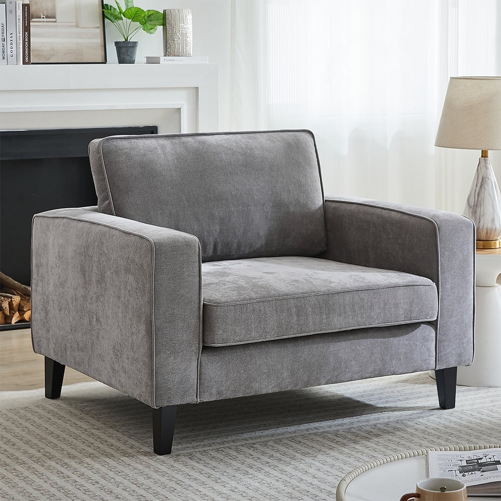 Soho Fabric 1 Seater Sofa In Grey