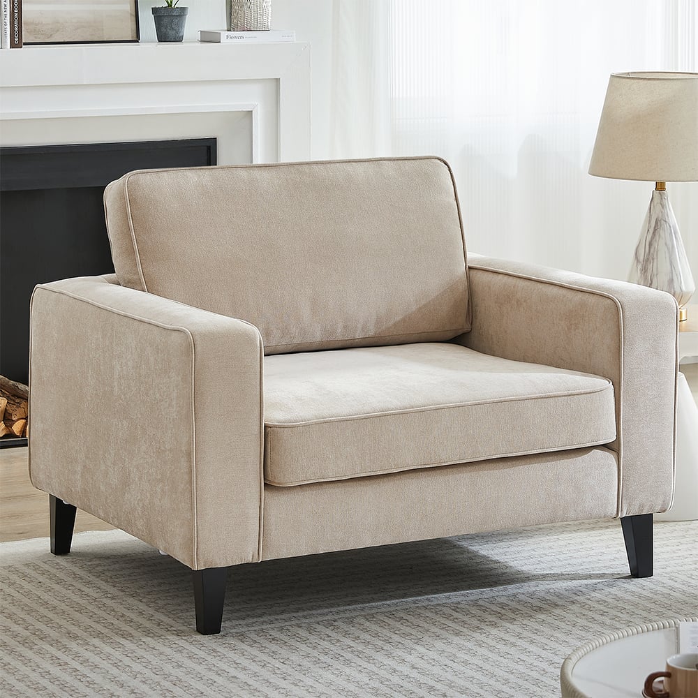 Soho Fabric 1 Seater Sofa In Stone