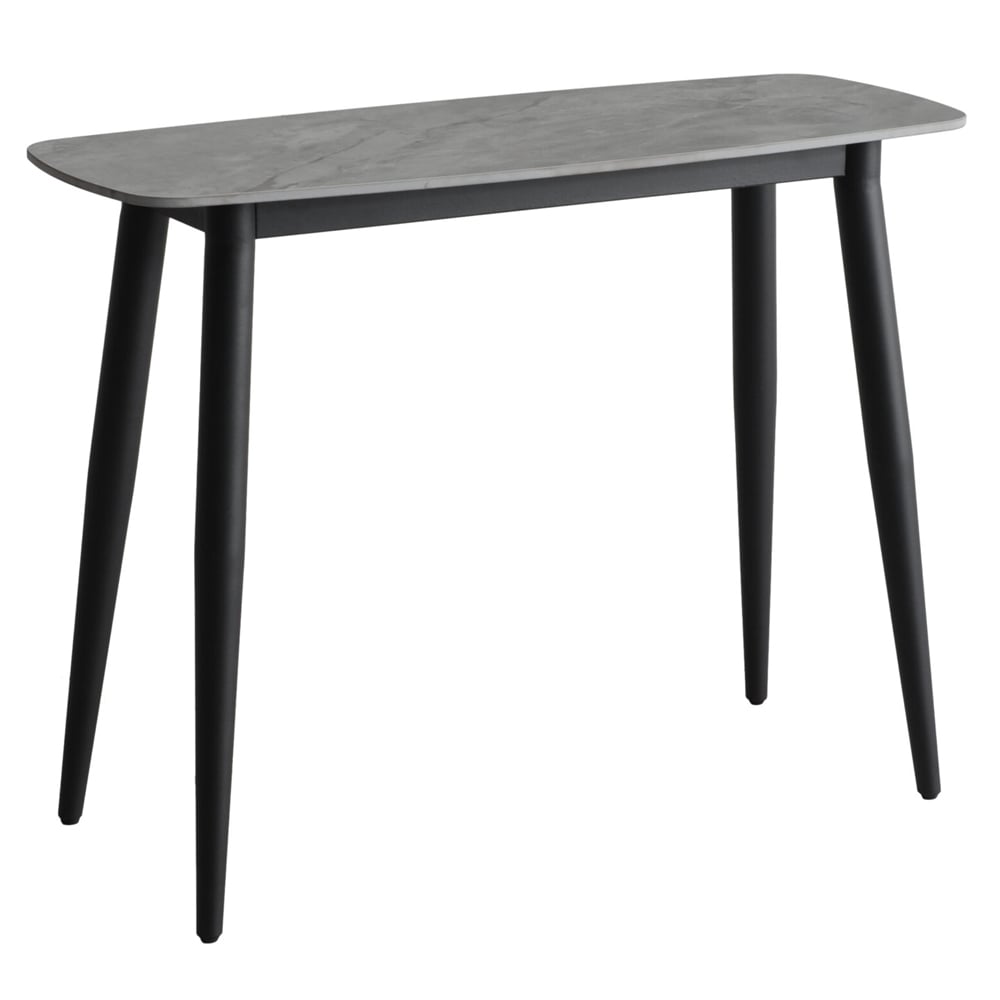 Solomona Ceramic Rectangular Console Table In Ruibei Grey