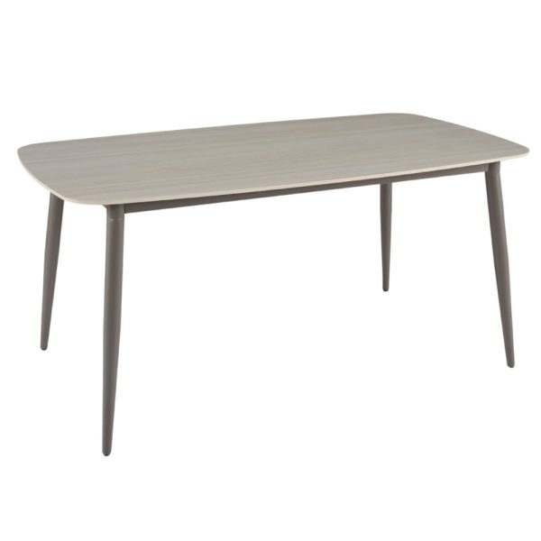 Solomona Ceramic Rectangular Dining Table In Matt Latte | Bed Sava
