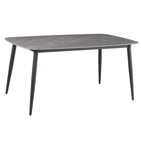 Solomona Ceramic Rectangular Dining Table In Ruibei Grey | Bed Sava