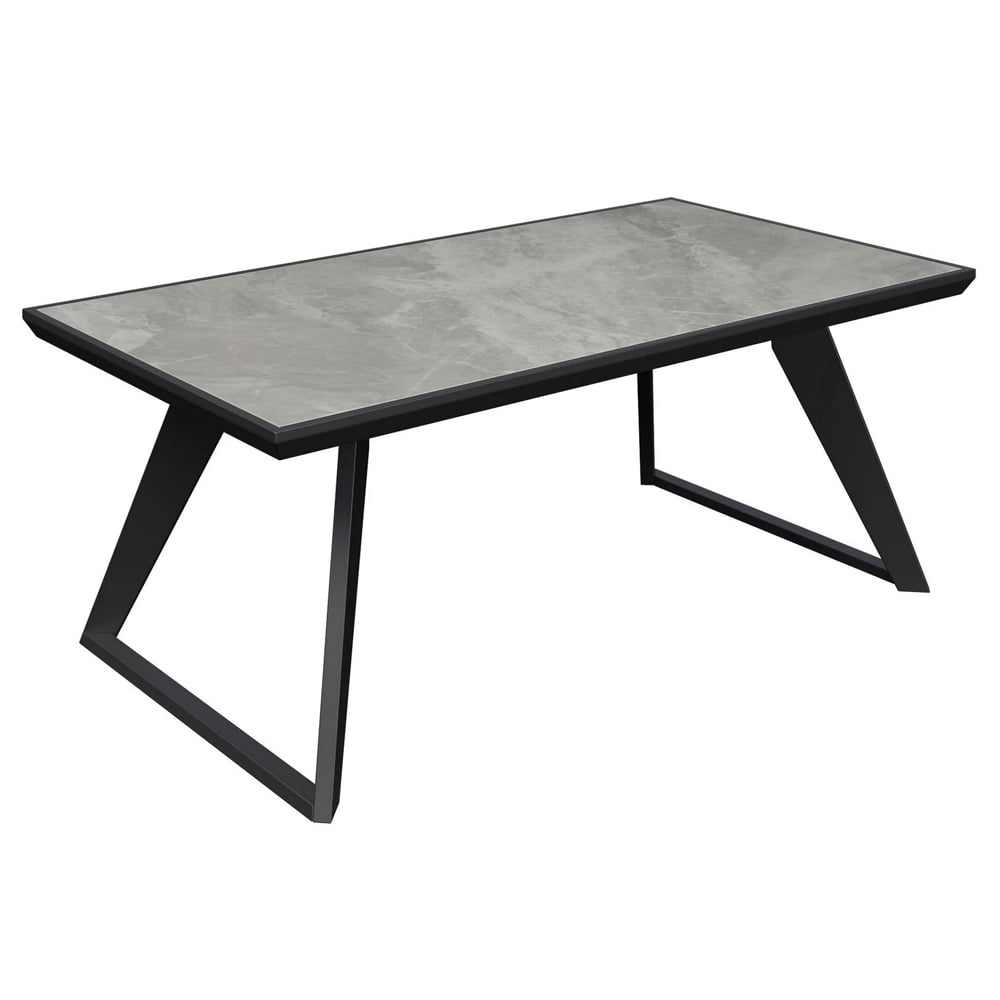Sonora Sintered Stone Ceramic Coffee Table In Gloss Grey