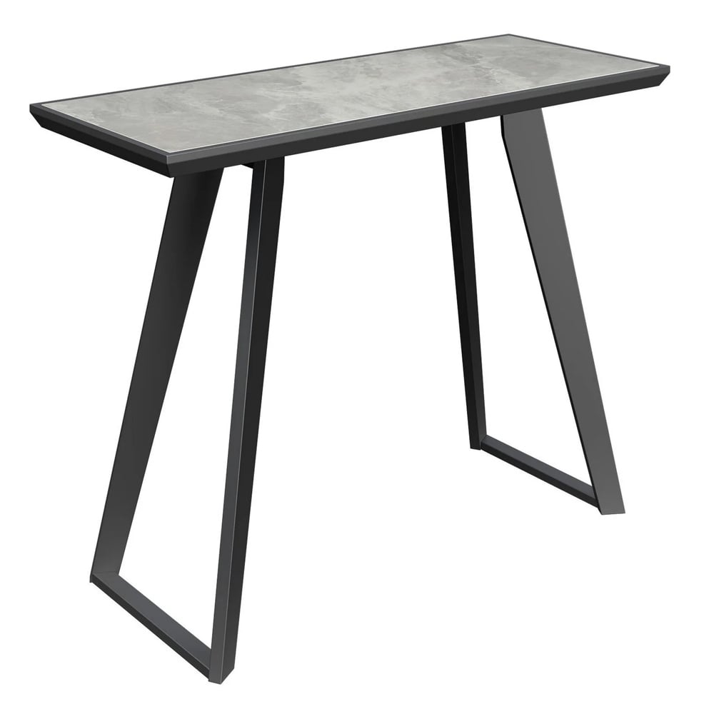 Sonora Sintered Stone Ceramic Console Table In Gloss Grey
