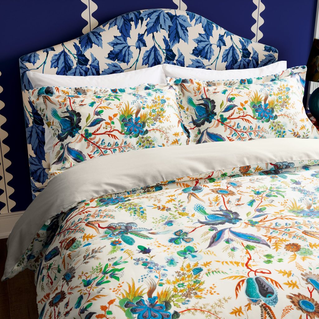 Harlequin Sophie Robinson Wonderland Floral Super Kingsize Duvet Cover Set, Lapis