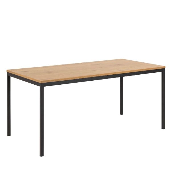 Sparks Wooden Dining Table Rectangular In Oak And Black | Bed Sava