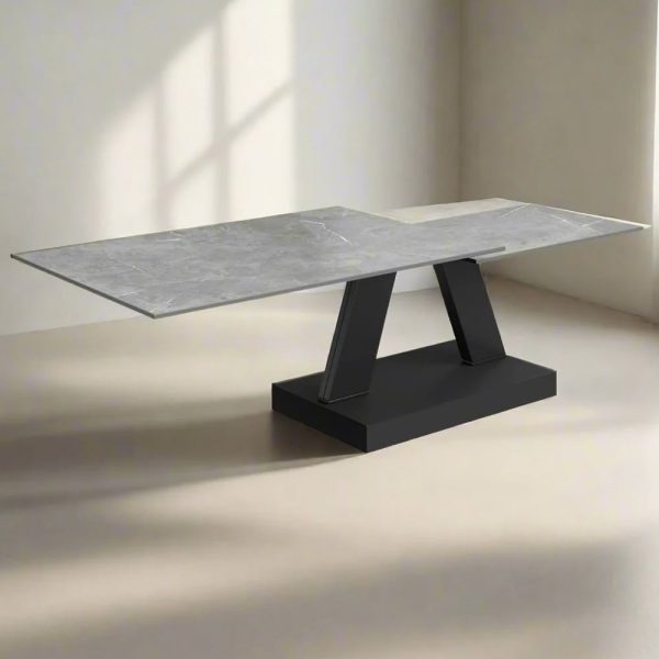 Spartanburg Sintered Stone Ceramic Coffee Table In Matte Grey | Bed Sava