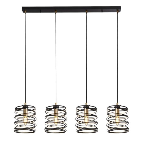 Spring 4 Light Bar Pendant Light In Gold And Black | Bed Sava