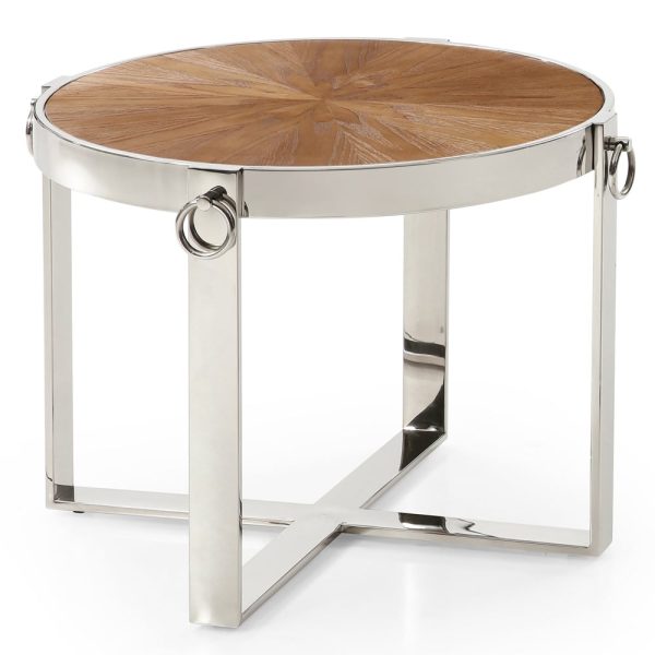 Stamford Ash Veneer End Table With Stainless Steel Frame | Bed Sava