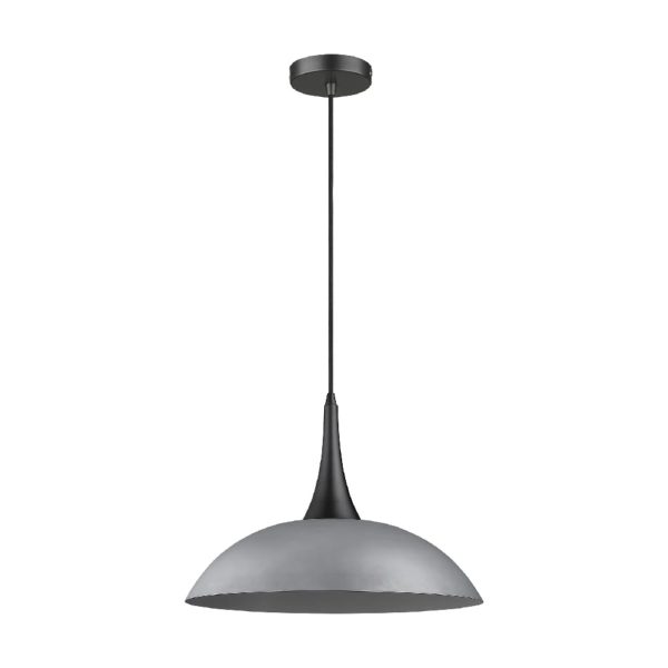 Stamford Cement Shade Pendant Light In Matt Black | Bed Sava