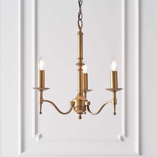 Stanford 3 Lights Pendant Light In Antique Brass