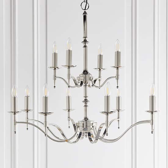 Stanford 12 Lights Pendant Light In Polished Nickel