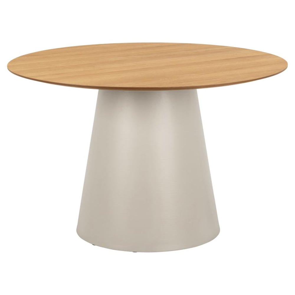 Stanford Wooden Dining Table With Grey Base In Matt Oak