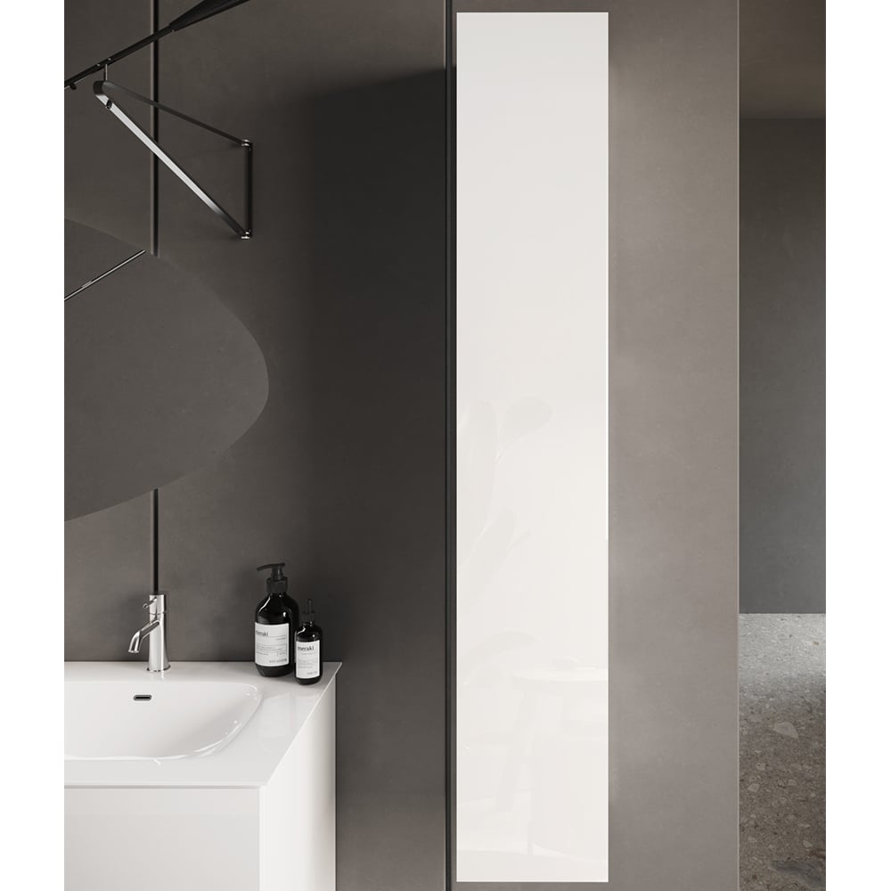 Sterling High Gloss Bathroom Wall Cabinet With 1 Door In White