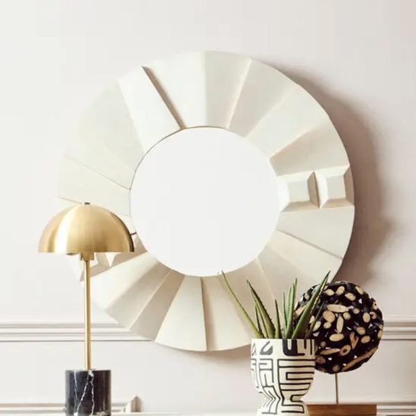 Stockton Wall Mirror With White Wooden Frame | Bed Sava
