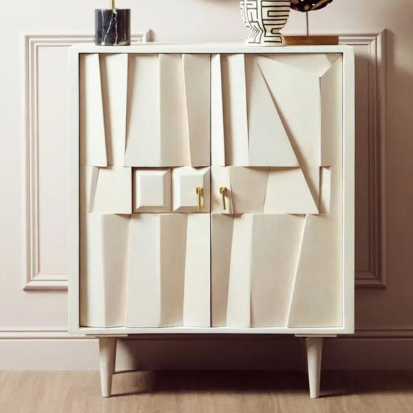 Stockton Wooden Storage Cabinet With 2 Doors In White | Bed Sava