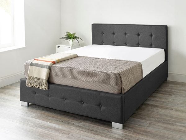 Storage Ottoman Bed Available in Grey Black or Natural Linen Fabrics | Bed Sava