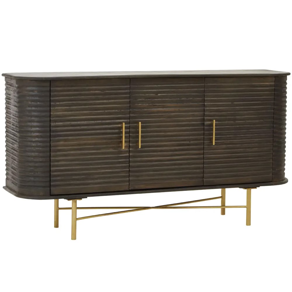 Stowe Wooden Storage Cabinet With 3 Doors In Brown