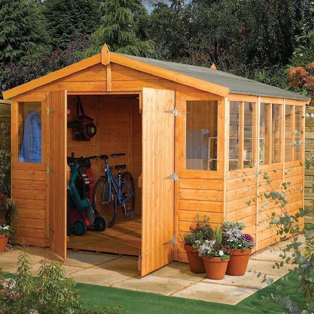 Stroden Wooden Garden Apex Workshop In Honey Brown 9x9