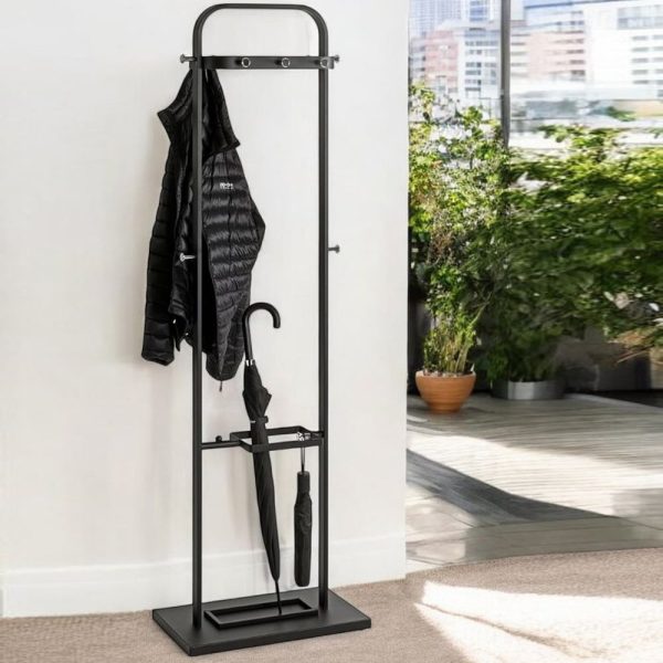 Sumter Metal Coat Stand In Black And Chrome | Bed Sava