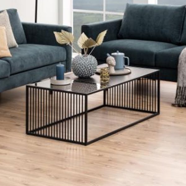 Surf Wooden And Glass Coffee Table In Black Izmir | Bed Sava