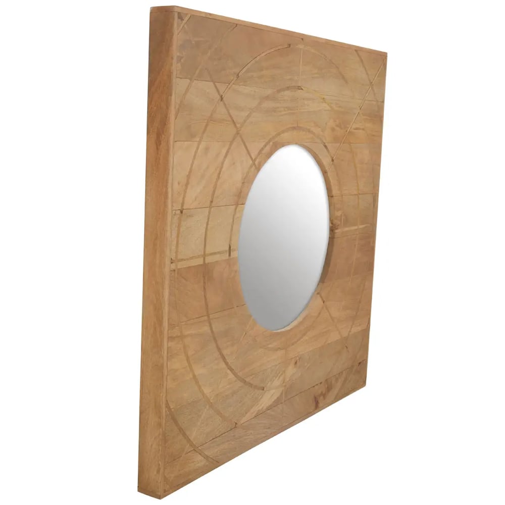 Surrey Wall Mirror With Natural Wooden Frame