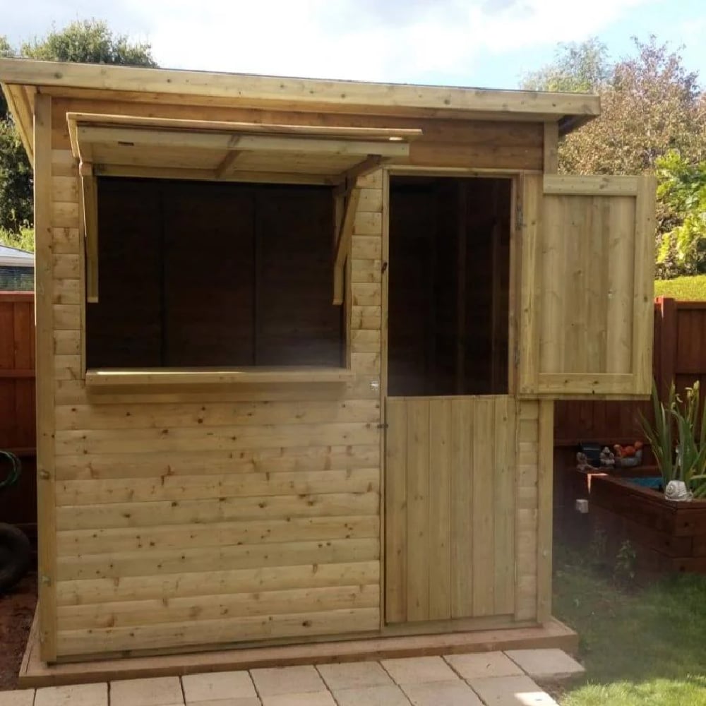 Surrey Wooden Garden Market Shed With 2 Doors In Natural