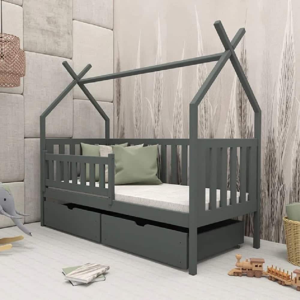 Suva Wooden Day Bed With Bonnell Mattress In Graphite