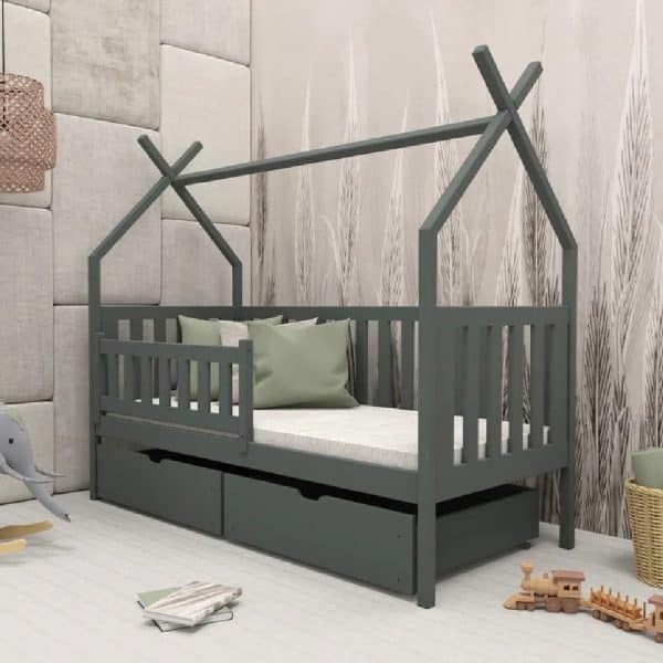 Suva Wooden Day Bed Without Mattress In Graphite | Bed Sava