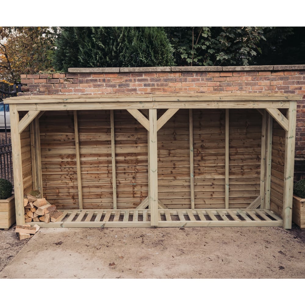 Sylvania Wooden Garden Log Store In Natural