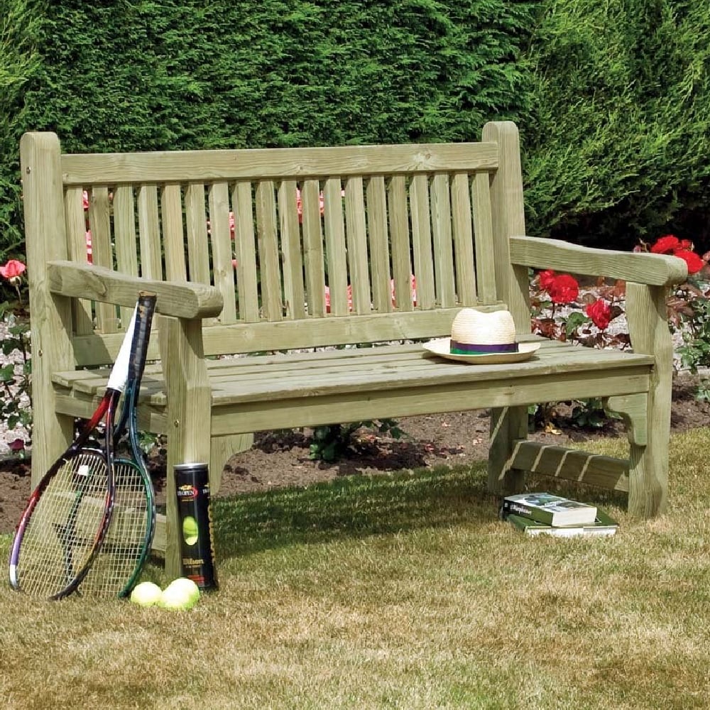 Syresham Wooden Garden 2 Seater Bench In Natural
