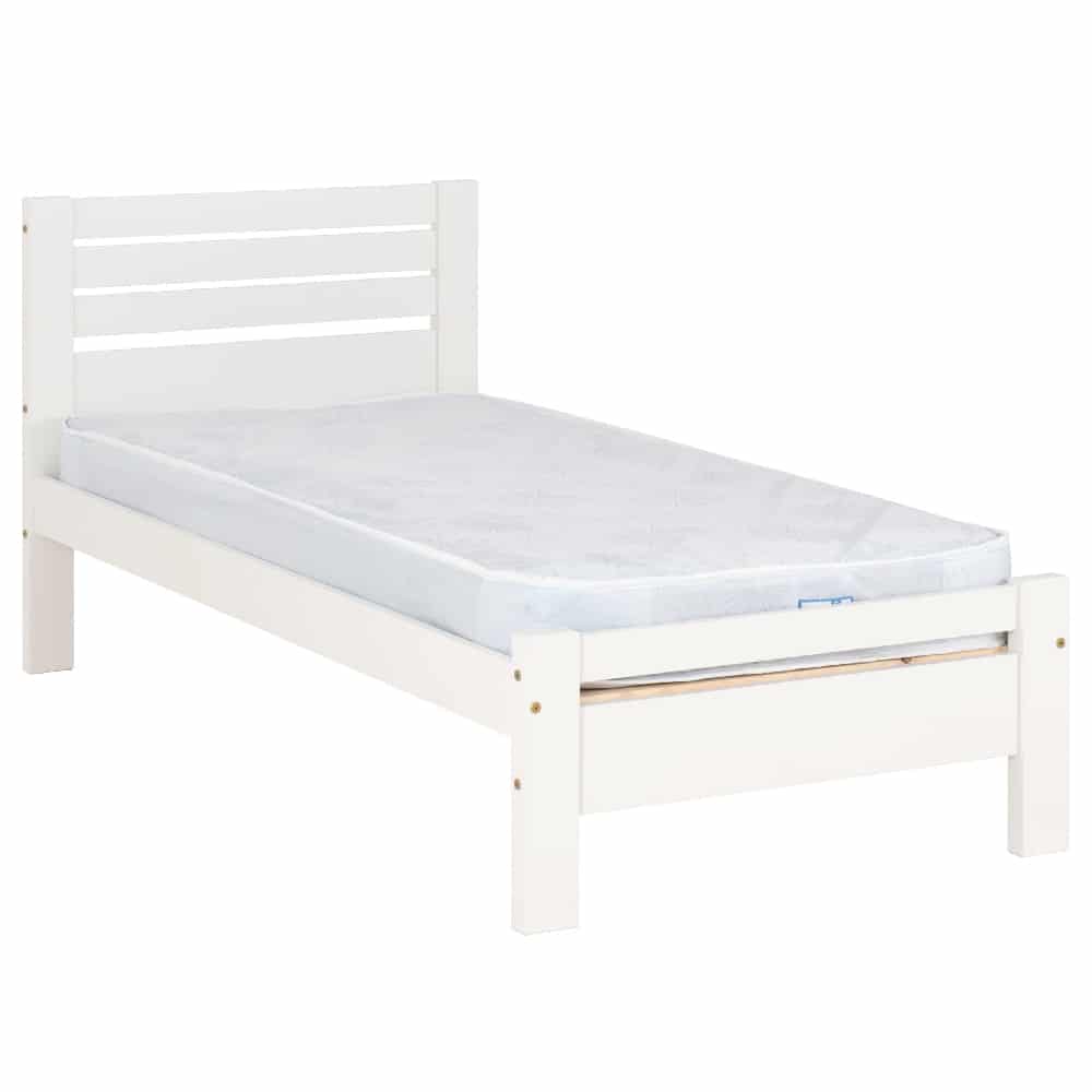 Talox Wooden Single Bed In White