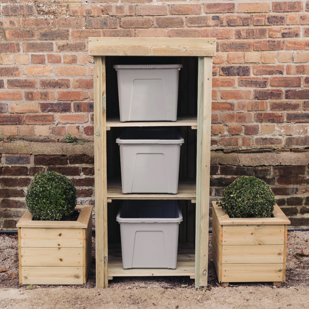 Tarkio Wooden Garden Bin Store Without Door In Natural