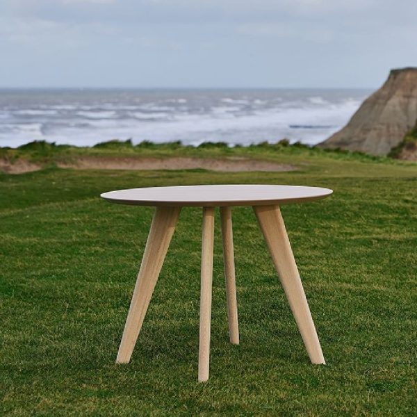 Taunton Wooden Dining Table Round In White Oak | Bed Sava