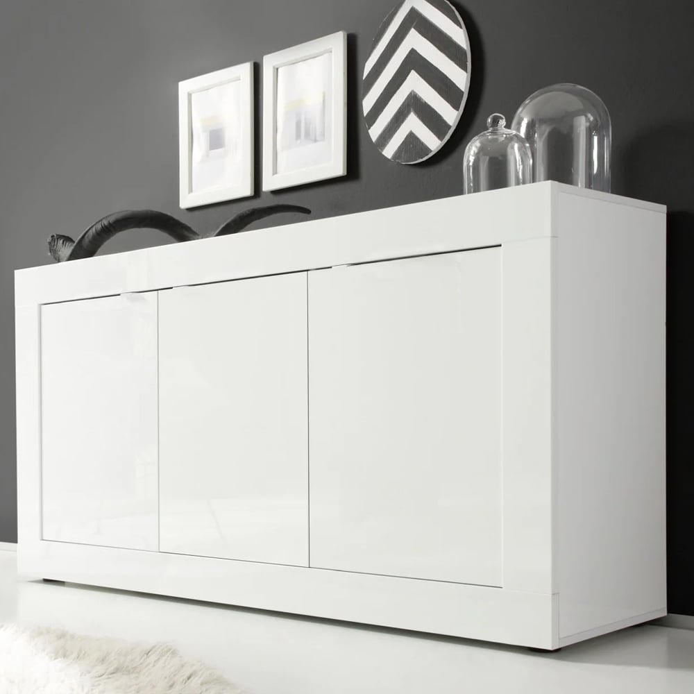 Taylor High Gloss Sideboard With 3 Doors In White