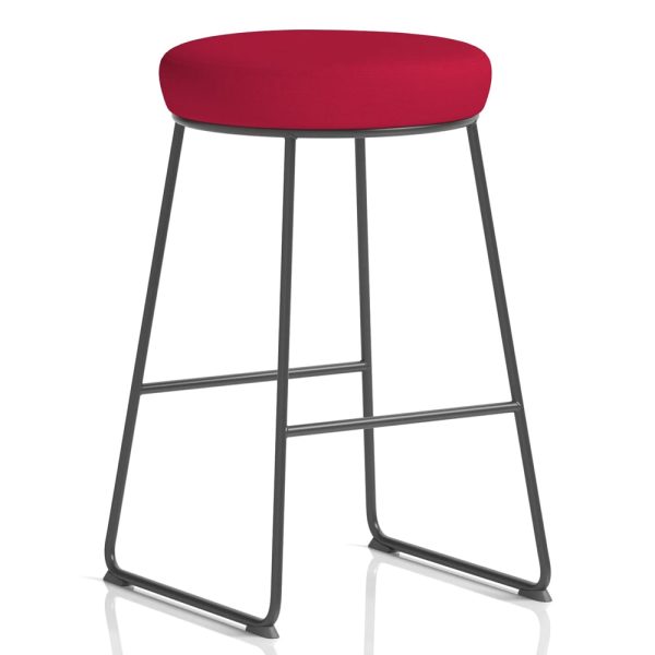 Teaneck Fabric Stool With Metal Frame In Bergamot Cherry | Bed Sava